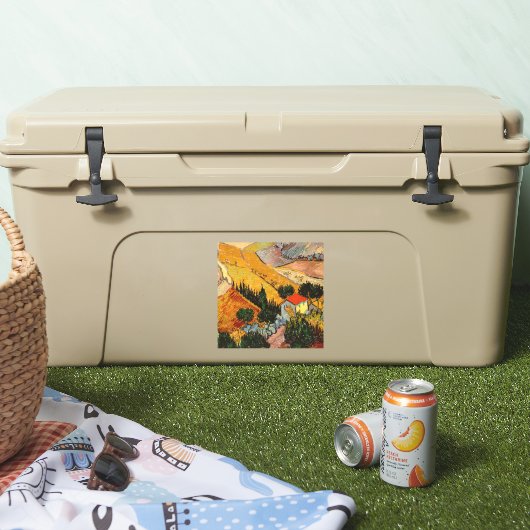 Vincent van Gogh - Landschap, Huis en ploegenman Sticker (Koeler)