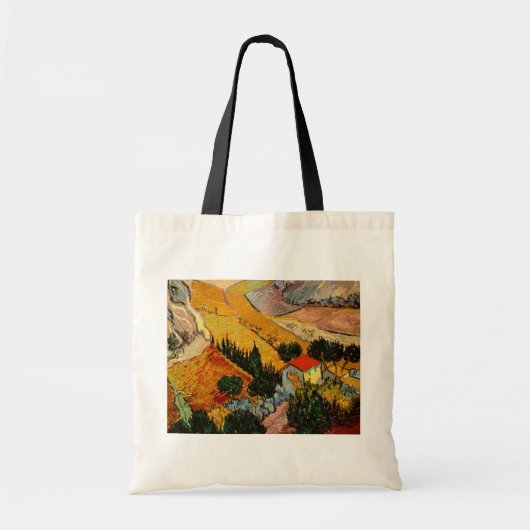 Vincent van Gogh - Landschap, Huis en ploegenman Tote Bag (Voorkant)