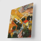 Vincent van Gogh - Landschap, Huis en ploegenman Vierkante Klok (Hoek)