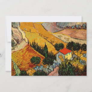 Vincent van Gogh - Landschap, huis en ploeger Bedankkaart