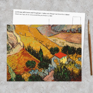 Vincent van Gogh - Landschap, huis en ploeger Briefkaart
