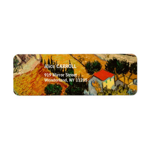 Vincent van Gogh - Landschap, huis en ploeger Etiket
