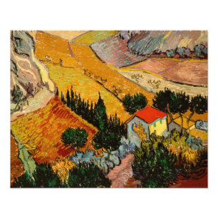 Vincent van Gogh - Landschap, huis en ploeger Foto Afdruk
