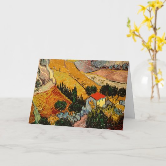 Vincent van Gogh - Landschap, huis en ploeger Kaart (Gele Bloem)