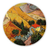 Vincent van Gogh - Landschap, huis en ploeger Keramische Knop (Voorkant)
