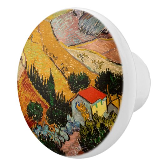Vincent van Gogh - Landschap, huis en ploeger Keramische Knop (Rechts)