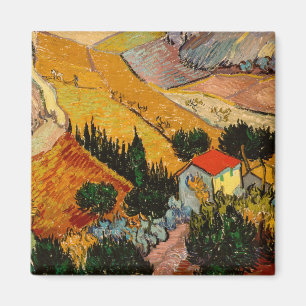 Vincent van Gogh - Landschap, huis en ploeger Magneet