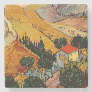 Vincent van Gogh - Landschap, huis en ploeger Stenen Onderzetter