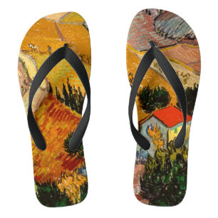 Vincent van Gogh - Landschap, huis en ploeger Teenslippers
