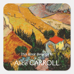 Vincent van Gogh - Landschap, huis en ploeger Vierkante Sticker