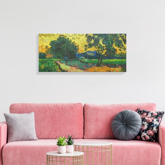 Vincent van Gogh - Landschap in Twilight Canvas Afdruk (Insitu (Woonkamer))
