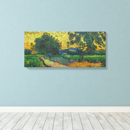 Vincent van Gogh - Landschap in Twilight Canvas Afdruk (Insitu (Houten vloer))