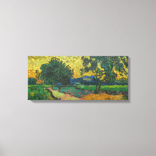 Vincent van Gogh - Landschap in Twilight Canvas Afdruk