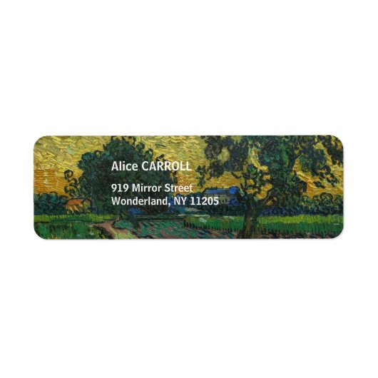 Vincent van Gogh - Landschap in Twilight Etiket (Voorkant)