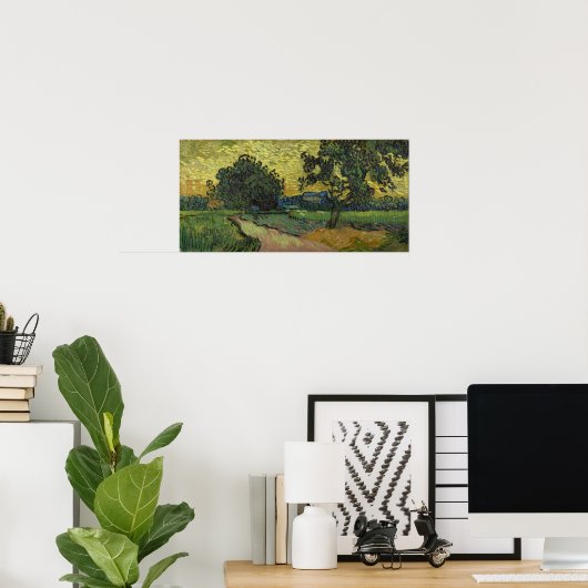 Vincent Van Gogh - Landschap in Twilight Gewijzigd Poster (Thuiskantoor)