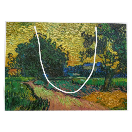 Vincent van Gogh - Landschap in Twilight Groot Cadeauzakje (Achterkant)