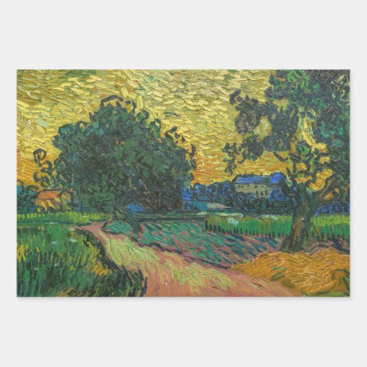 Vincent van Gogh - Landschap in Twilight Inpakpapier Vel (Voorkant 2)