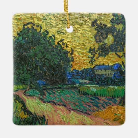 Vincent van Gogh - Landschap in Twilight Keramisch Ornament (Voorkant)