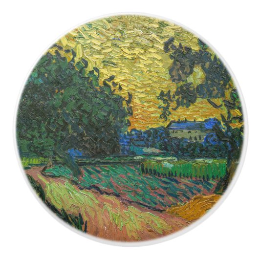 Vincent van Gogh - Landschap in Twilight Keramische Knop (Voorkant)
