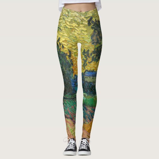 Vincent van Gogh - Landschap in Twilight Leggings (Voorkant)