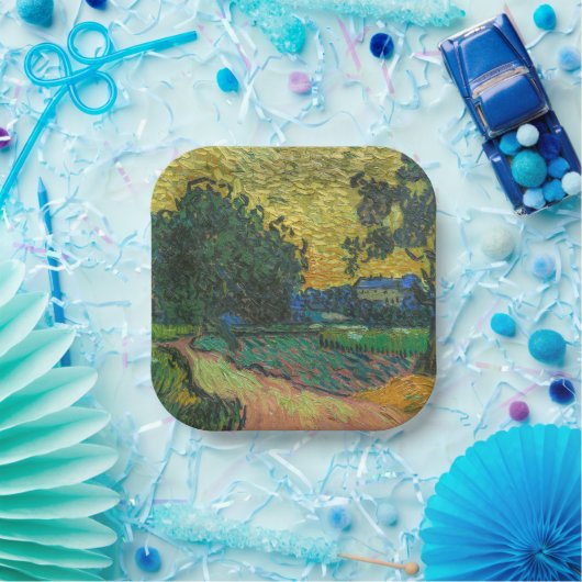 Vincent van Gogh - Landschap in Twilight Papieren Bordje (Feest)