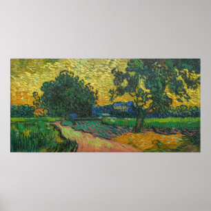 Vincent van Gogh - Landschap in Twilight Poster
