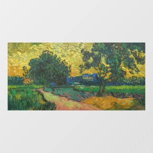 Vincent van Gogh - Landschap in Twilight Raamsticker