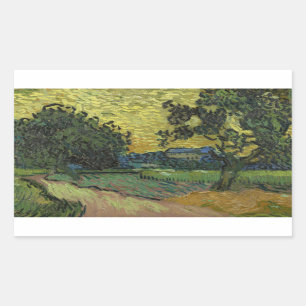 Vincent van Gogh - Landschap in Twilight Rechthoekige Sticker