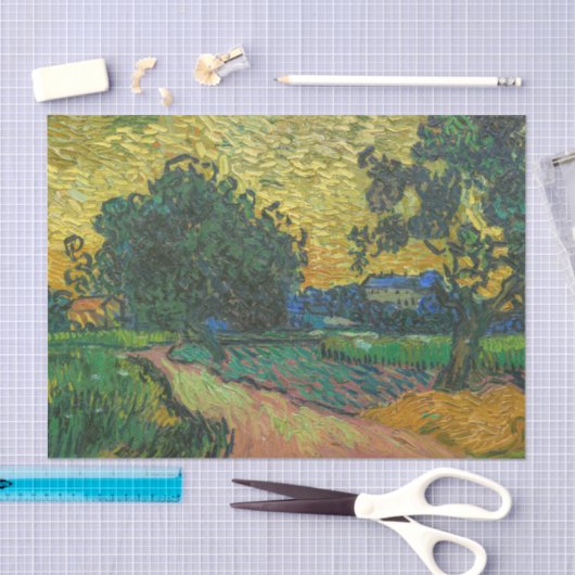 Vincent van Gogh - Landschap in Twilight Tissuepapier (Craft)