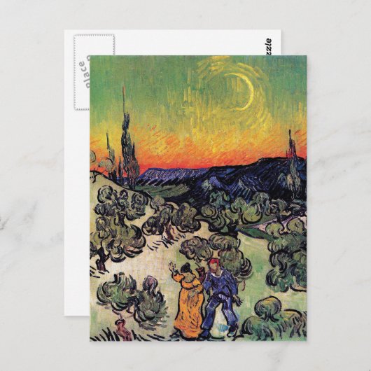 Vincent van Gogh - Landschap met een paar fijne ku Briefkaart (Voorkant / Achterkant)