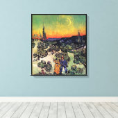 Vincent van Gogh - Landschap met een paar fijne ku Canvas Afdruk (Insitu (Houten vloer))