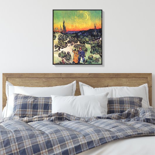 Vincent van Gogh - Landschap met een paar fijne ku Canvas Afdruk (Insitu (Slaapkamer))
