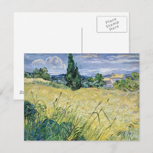 Vincent van Gogh | Landschap met Groene Korn, 1889 Briefkaart (Voorkant / Achterkant)