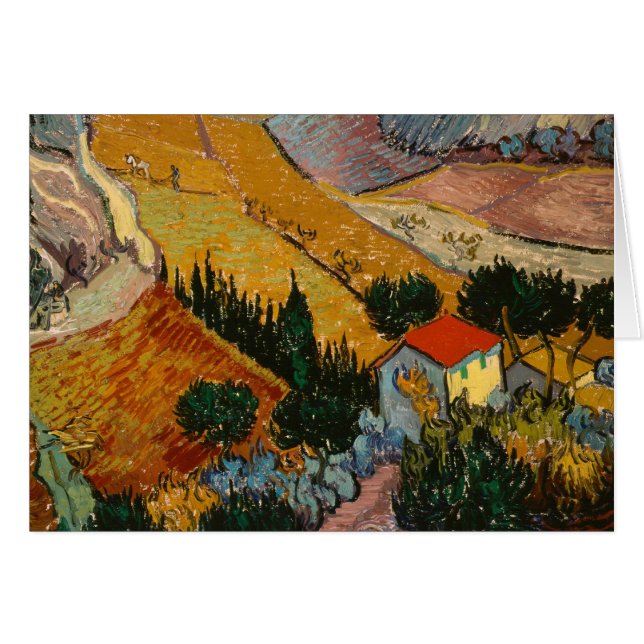 Vincent van Gogh | Landschap met House & Plowman (Voorkant Horizontaal)