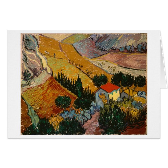 Vincent van Gogh | Landschap met House & Plowman (Voorkant Horizontaal)