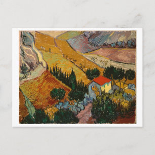 Vincent van Gogh Landschap met House & Plowman Briefkaart