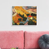 Vincent van Gogh | Landschap met House & Plowman Canvas Afdruk (Insitu (Woonkamer))