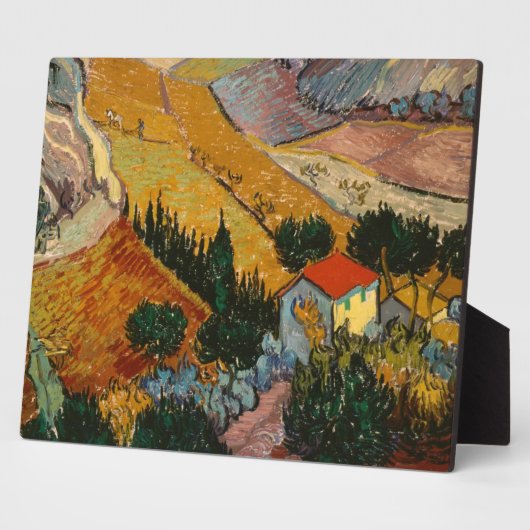 Vincent van Gogh | Landschap met House & Plowman Fotoplaat (Zijkant)