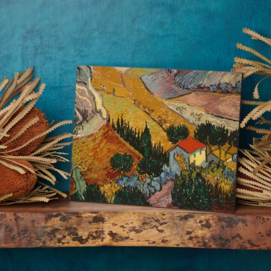Vincent van Gogh | Landschap met House & Plowman Fotoplaat (Zijkant)