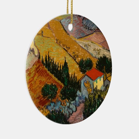 Vincent van Gogh | Landschap met House & Plowman Keramisch Ornament (Rechts)