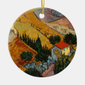 Vincent van Gogh | Landschap met House & Plowman Keramisch Ornament (Voorkant)