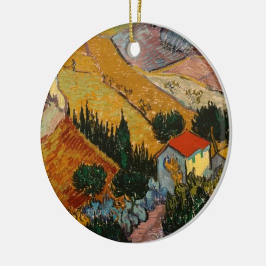 Vincent van Gogh | Landschap met House & Plowman Keramisch Ornament (Links)