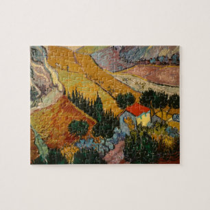 Vincent van Gogh   Landschap met House & Plowman Legpuzzel