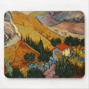 Vincent van Gogh   Landschap met House & Plowman Muismat