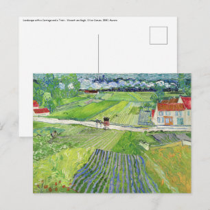 Vincent van Gogh - Landschap met Koets & Trein Briefkaart