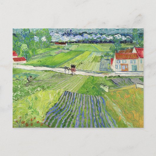 Vincent van Gogh - Landschap met Koets & Trein Briefkaart (Voorkant)