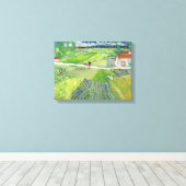 Vincent van Gogh - Landschap met Koets & Trein Canvas Afdruk (Insitu (Houten vloer))