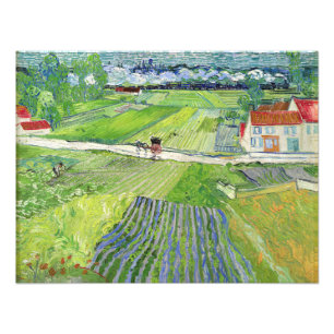 Vincent van Gogh - Landschap met Koets & Trein Foto Afdruk