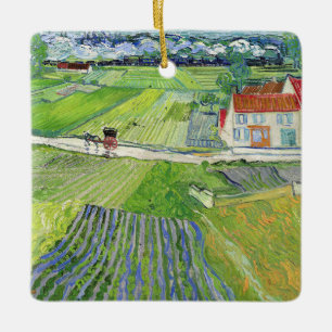 Vincent van Gogh - Landschap met Koets & Trein Keramisch Ornament