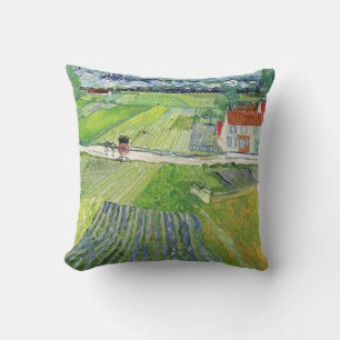 Vincent van Gogh - Landschap met Koets & Trein Kussen